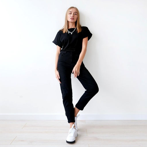 Футболка женская MIST basic, размер 40-42, чёрная