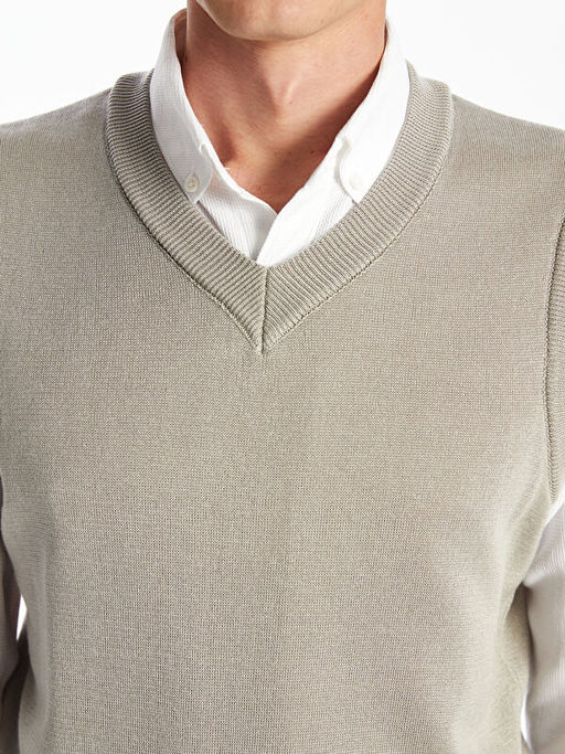 Standart Kal?p V Yaka Erkek Triko S?veter