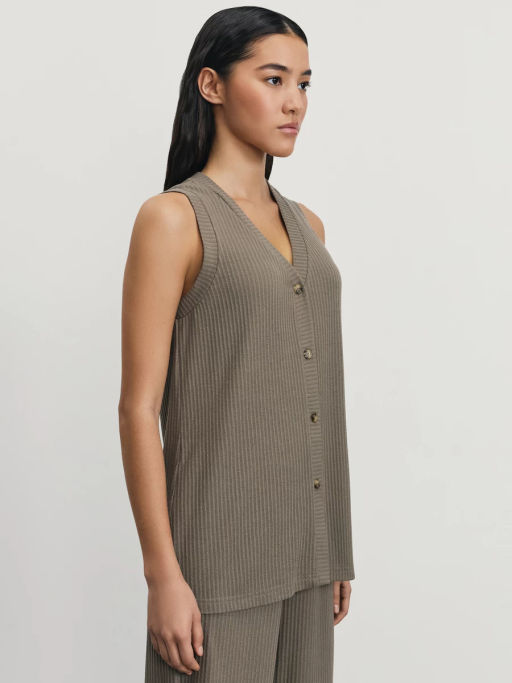 Трикотажный жилет в рубчик  / Zarina  фото 5