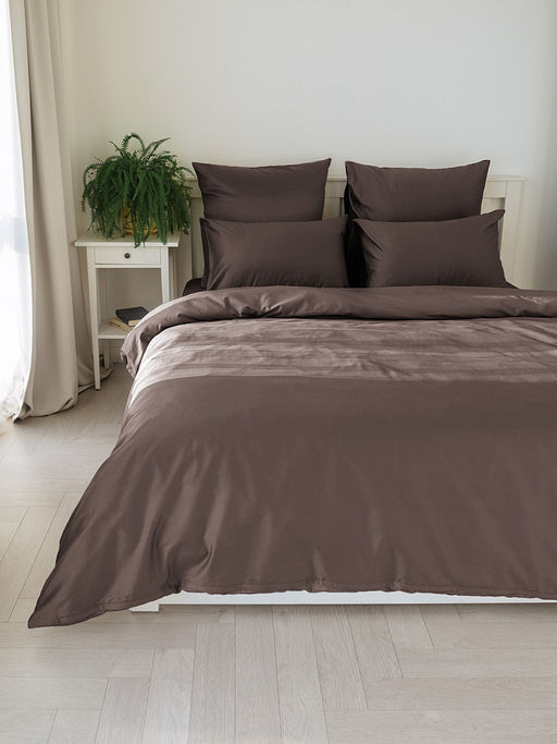 Пододеяльник сатин 175x210 коричневый сатин - Denastia фото 5
