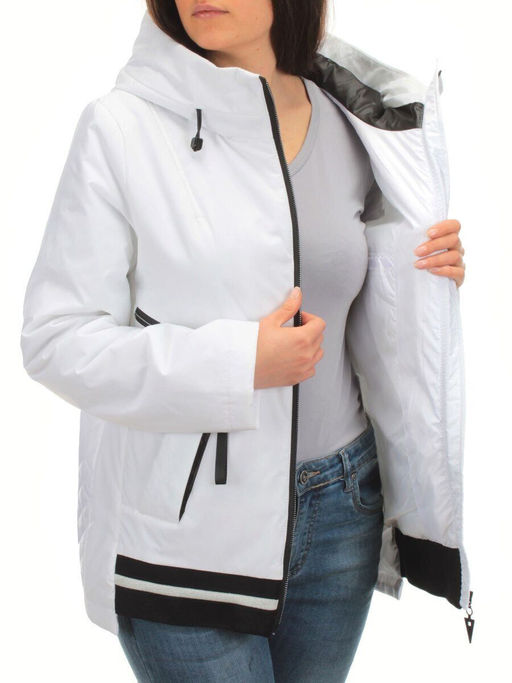 H9270 WHITE Куртка демисезонная женская (100 гр. синтепон) - Фабричный китай фото 6
