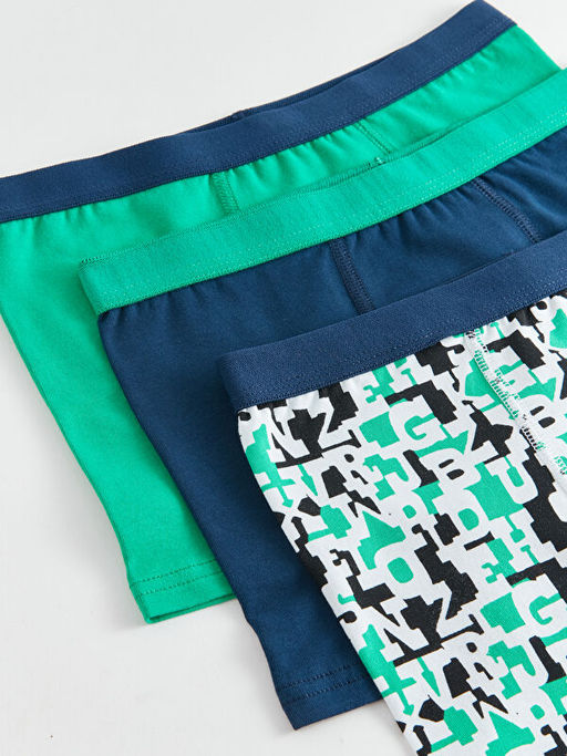 Bask?l? Pamuklu Erkek ?ocuk Boxer 3l? - Waikiki фото 3