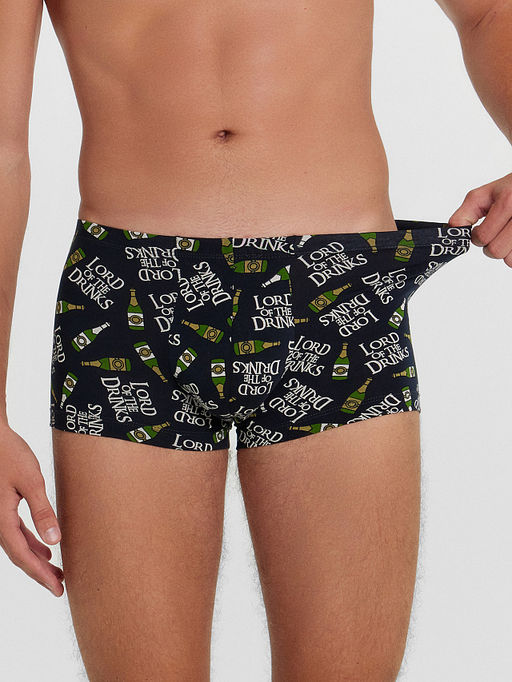 Цена за 2 штуки! Трусы мужские боксеры синие с принтом в виде шампанского - Mark formelle фото 2