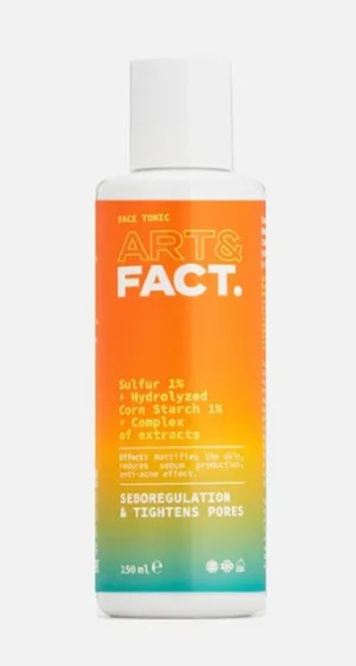 ART&FACT Тоник д/лица Sulfur 1% + Hydrolyzed Corn Starch 1% + Сomplex of extracts 150ml