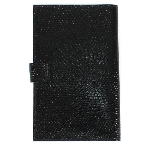 Визитница Croco-В-204 (с хляст, 3х рядная 72 карты) натуральная кожа черный змея (201) 202880  фото 2