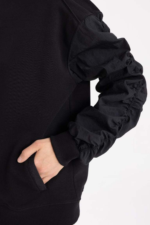 Кардиган-бомбер оверсайз с воротником-стойкой - Defacto фото 9