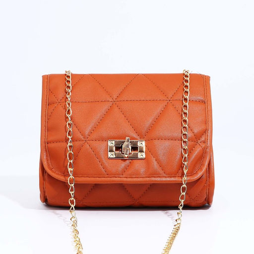 Сумка-мессенджер на застёжке, цвет рыжий