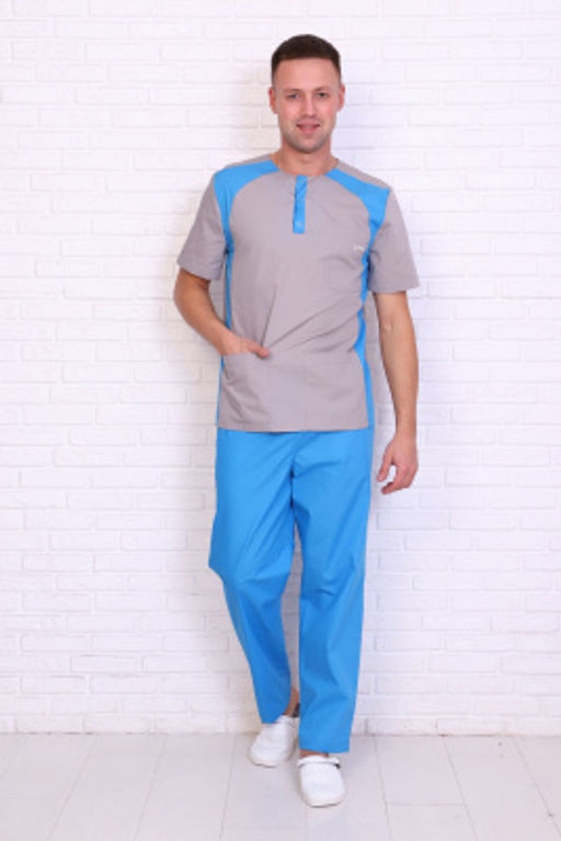 Костюм мужской 239 ТС. Цвет:серый и васильковый - Стильб фото 7