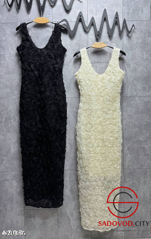 Платье в макси длине с объемными розами - Bruno фото 3