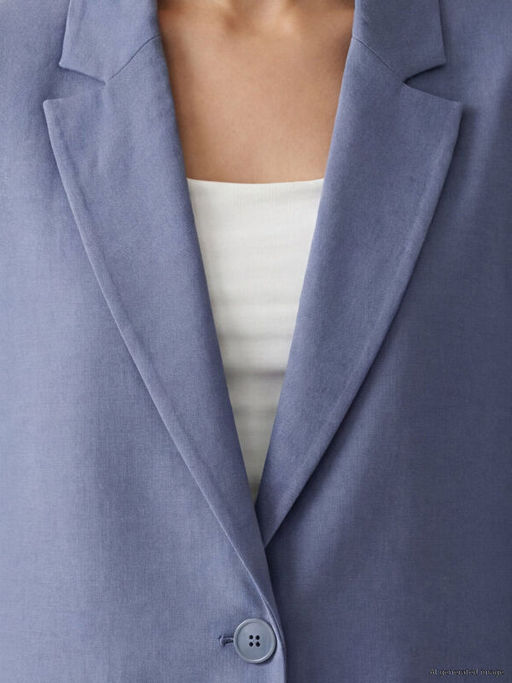 Keten Kar???ml? Kad?n Blazer Ceket