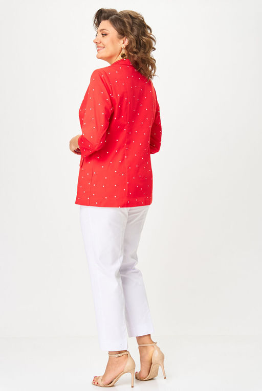 Жакет БелЭльСтиль 412 горох красный фото 4