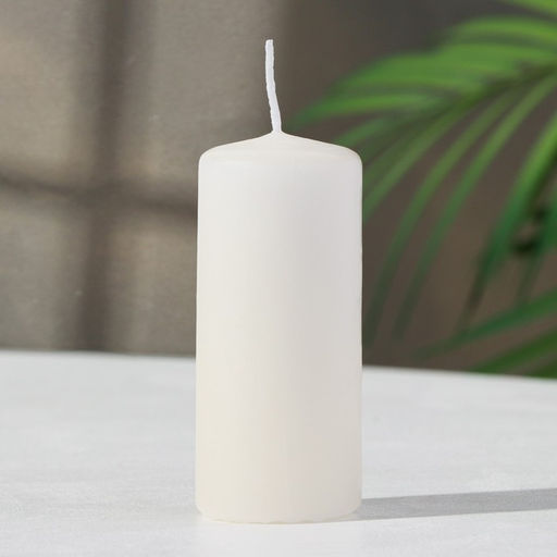 Цена за 2 шт. Свеча - цилиндр, 4х9 см, 11 ч, 90 г, слоновая кость