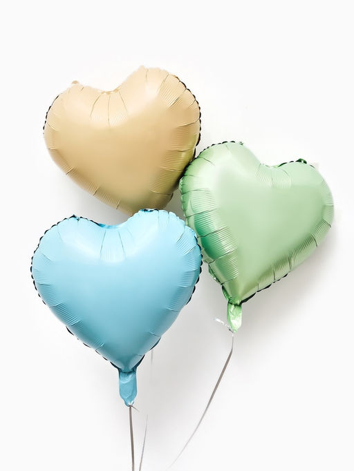 Цена за 2 шт.Воздушные шары фольгированные 17 Сердце, голубой сатин, набор 5 шт. - Страна карнавалия фото 7
