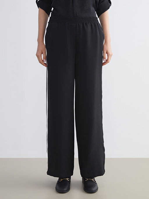 Beli Lastikli ?erit Detayl? Kad?n Pantolon