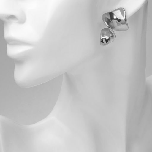 Серьги металл Богема пространство, цвет серебро - Qf фото 3