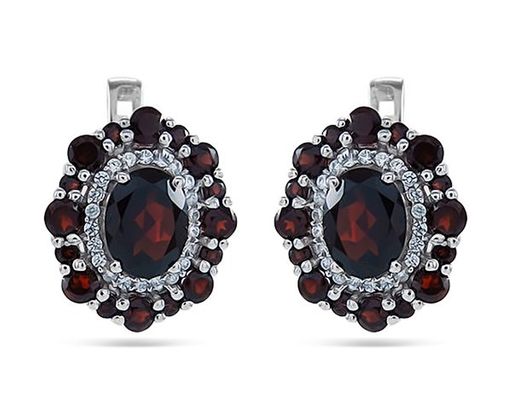 Серьги из серебра гранат, Фантина