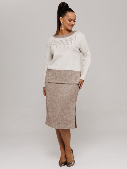 Костюм Galean Style 994 беж с коричневым  фото 3