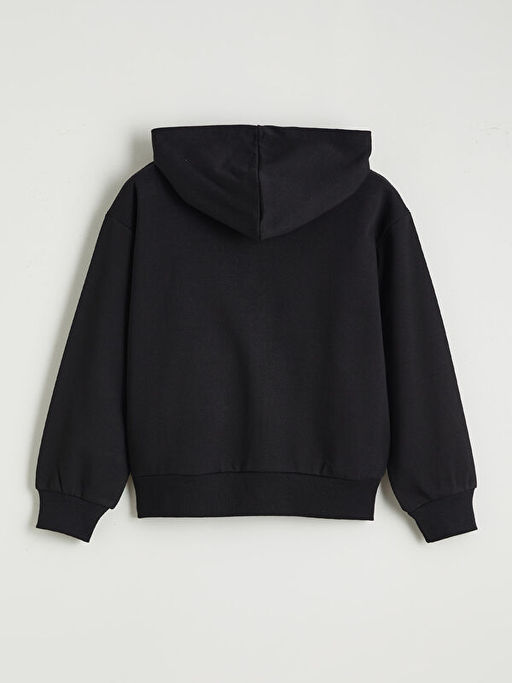 Kap??onlu K?z ?ocuk Fermuarl? Sweatshirt