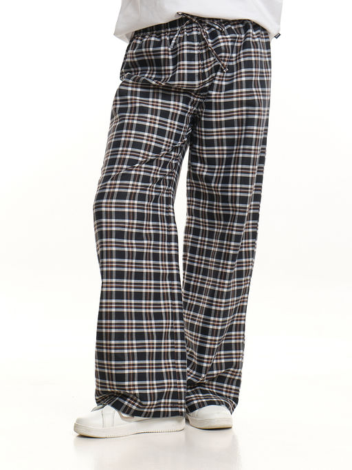 Брюки палаццо спортивные штаны для девочки одежда в клетку UD 7942(5170) т.синяя/белая клетка - Mini maxi фото 2