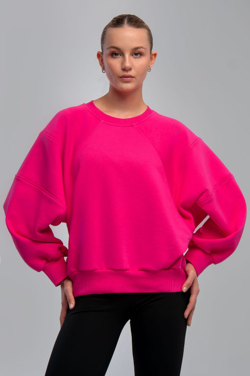 Арт. 15110/2 Свитшот женский укороченный one size (42-50) Цвет:фуксия - Калинка фото 3