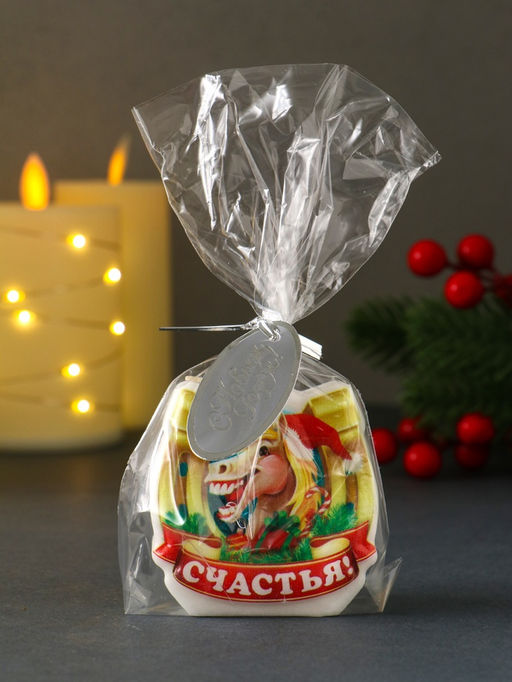 Цена за 2 шт. Свеча новогодняя «Лошадь. Подкова. Счастья», 6×2.8×6 см