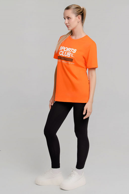 Арт. 21623 Костюм с лосинами 42-50 (5 шт) Цвет:верх-оранжеый, низ-черный