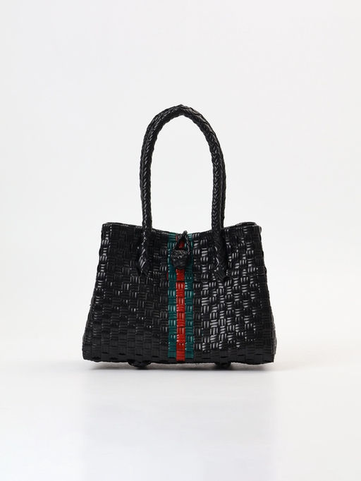 Сумка плетёная пластиковая, 23×11×30 см, чёрная