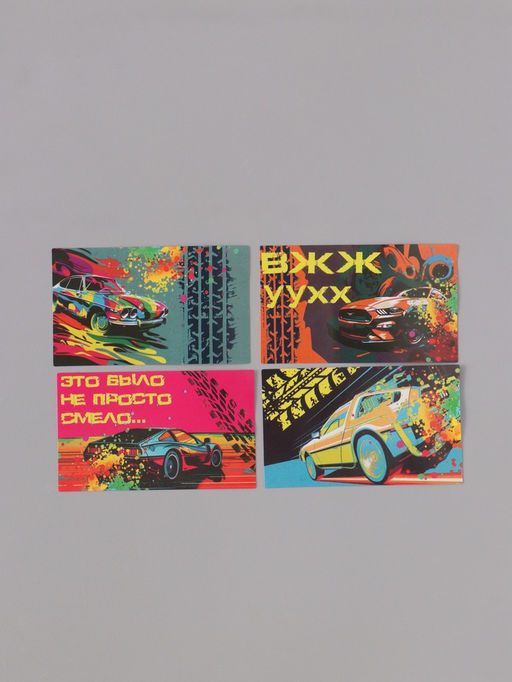 Цена за 2 шт. Наклейка бумага Тачки, 3?5 см, 200 шт. в рулоне