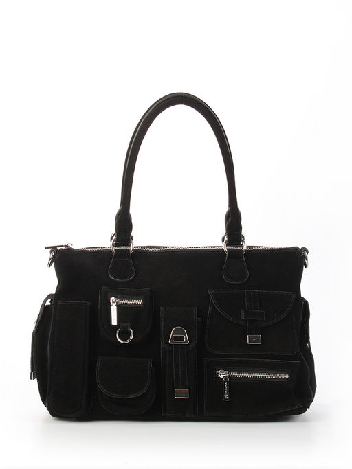 LACCOMA сумка Y2431F-черный натуральная замша, натуральная кожа полиэстер  фото 3