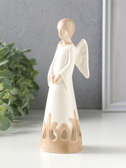 Сувенир керамика "Девушка-ангел с резным платье" 5,5х5,2х16,4 см