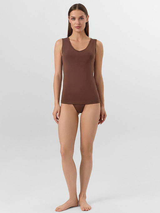 Майка женская бельевая коричневая - Mark formelle фото 3