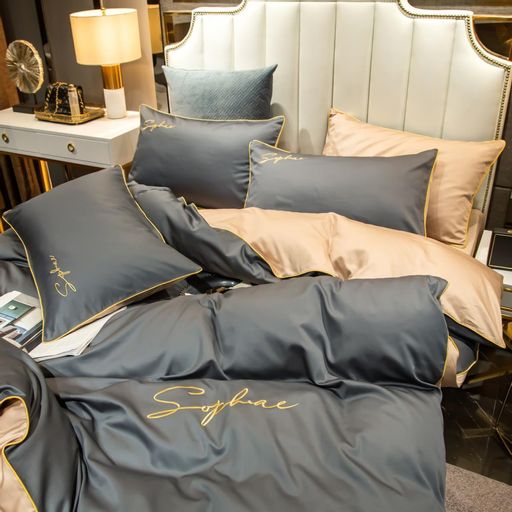 КПБ Mency однотонный с вышивкой MENO019 Евро