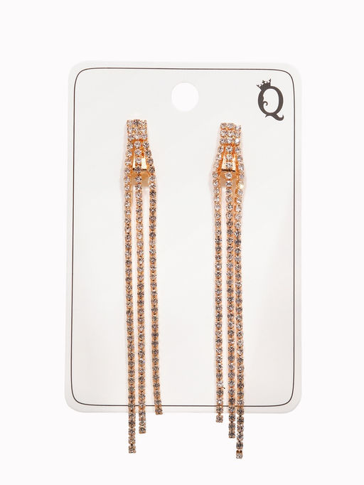 Клипсы Лёд тройная сплошная, цвет белый в золоте