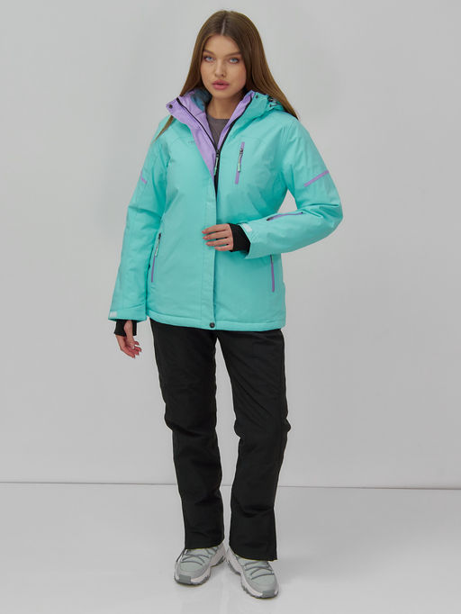 Горнолыжная куртка женская зимняя бирюзового цвета 01_1Br - Chunmai фото 9