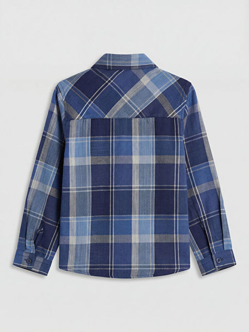 Uzun Kollu Ekose Desenli Erkek ?ocuk G?mlek