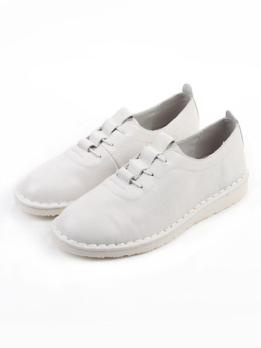 03-XKL23-038 WHITE Полуботинки женские (натуральная кожа)