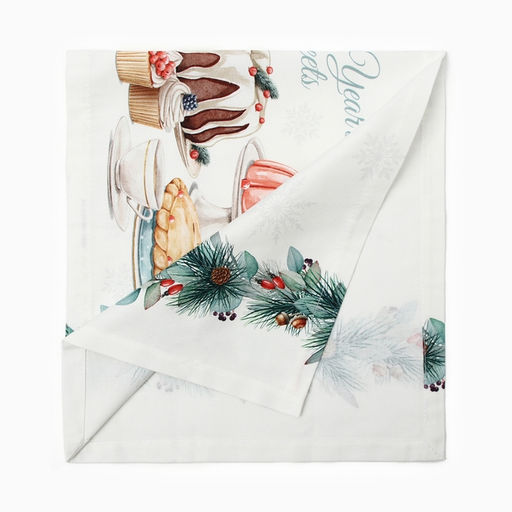 Дорожка на стол Этель New Years treat 30?70 см, 100% хлопок, саржа 190 г/м?, белая