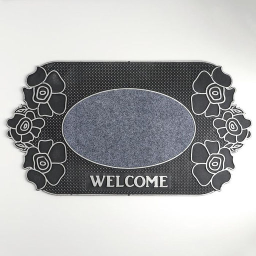 Коврик придверный Доляна «Welcome цветы», 40×70 см, цвет МИКС
