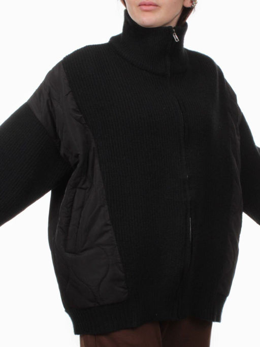3155 BLACK Куртка-кардиган женская (90% хлопок, 10% синтепон) - Fashion фото 3