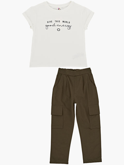 Комплект для девочки с брюками UD 7169/7170 касар/хаки - Mini maxi фото 5