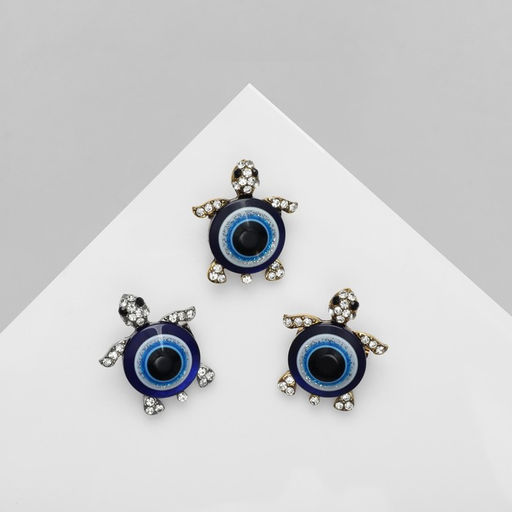 Цена за 12 шт. Брошь-оберег «Черепашка» турецкий глаз, МИКС