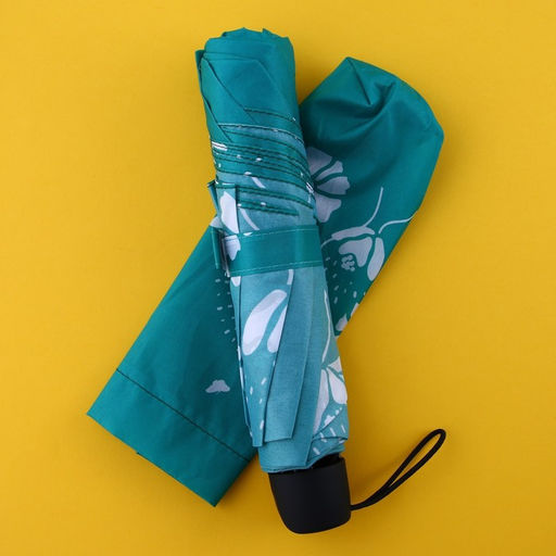 Зонт механический Цветы, 8 спиц, d=95, цвет бирюзовый - Simaland фото 6