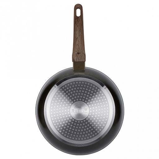 Сковорода с двухслойным антипригарным покрытием Terra д26см, h5см, s2,6мм, дно s3,1мм, индукционное дно д19см, кованный алюминий, бакелитовая ручка с покрытием soft-touch, имитирующим текстуру дерева, Regent (Китай) Подходит для всех видов плит - Домашняя мода фото 3