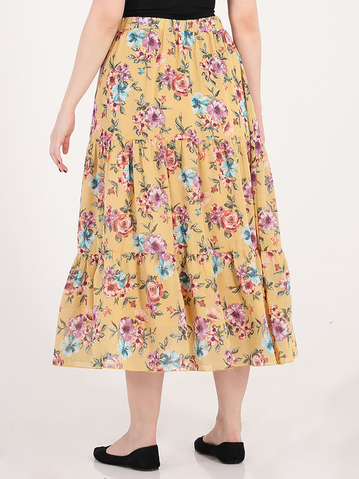 Желтая шифоновая юбка больших размеров - Almond фото 8