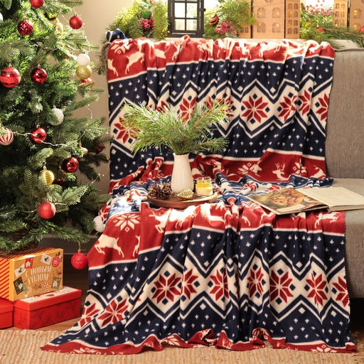 Плед флисовый новогодний Экономь и Я. Олени 150?180 см