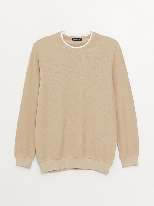 Bisiklet Yaka Uzun Kollu Erkek Sweatshirt