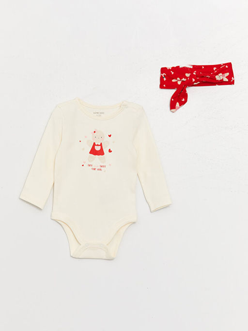 Bisiklet Yaka Bask?l? K?z Bebek 3l? Tak?m - Waikiki фото 2