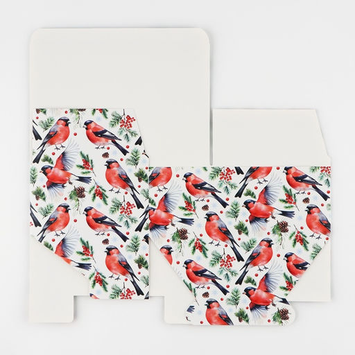 Коробка подарочная новогодняя складная «Снегири», 18 х 12 х 7 см