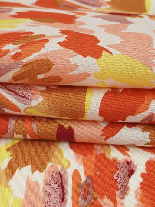 Штапель Яркий кураж цв.красный, ш.1.45м, вискоза-100%, 90гр/м.кв - Купава фото 16