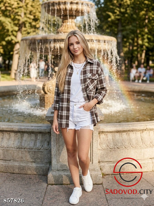 Рубашка женская в клетку - Fiona фото 4